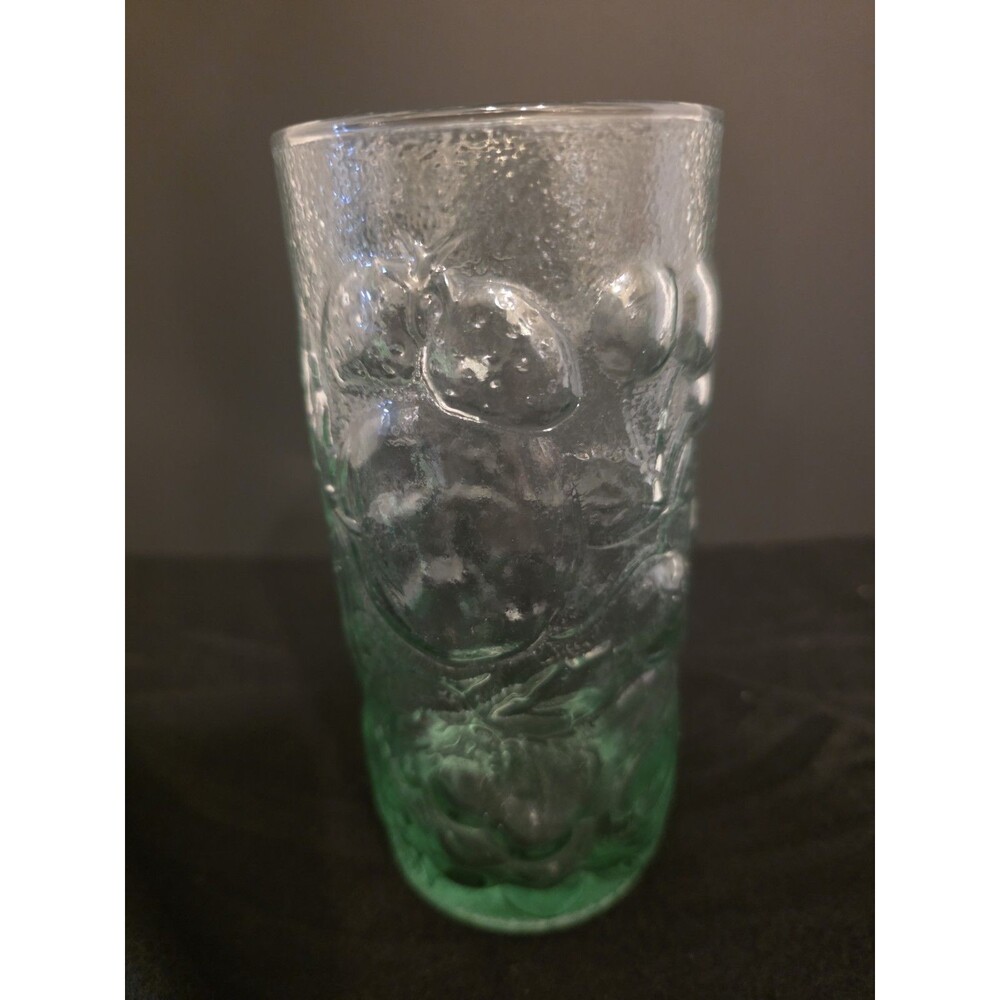 Vintage Libby Green Fruit Glass Tumblers Set Of 8